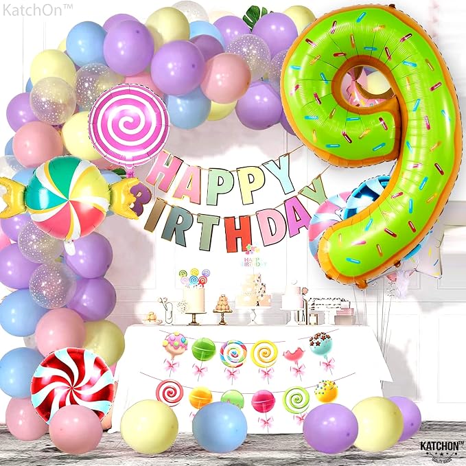 KatchOn Number 9 Donut Balloon 40 Inch | Foil 9 Birthday Balloon - Image 3