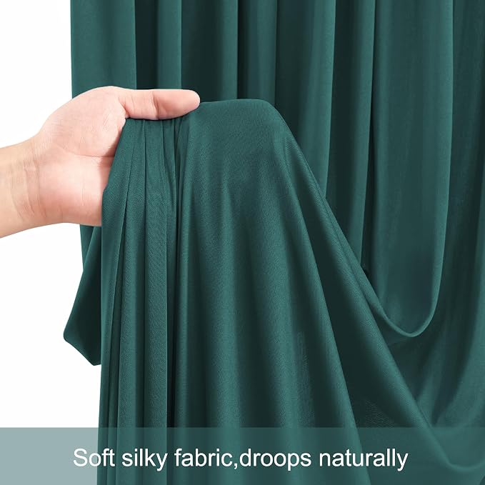 6 Panels Hunter Green Backdrop Curtains - Image 7