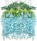 Artificial Wisteria Hanging Flowers Fake Wisteria Flower Garland Silk Vines by WONICE