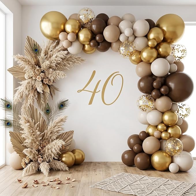 RUBFAC Brown Balloon Garland Arch Kit 129pcs Different Sizes | Latex Balloons - Image 4