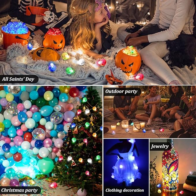 100Pcs Balloon Lights with Short Hanging Strings, 5 Mix Colors Mini LED Light - Image 3