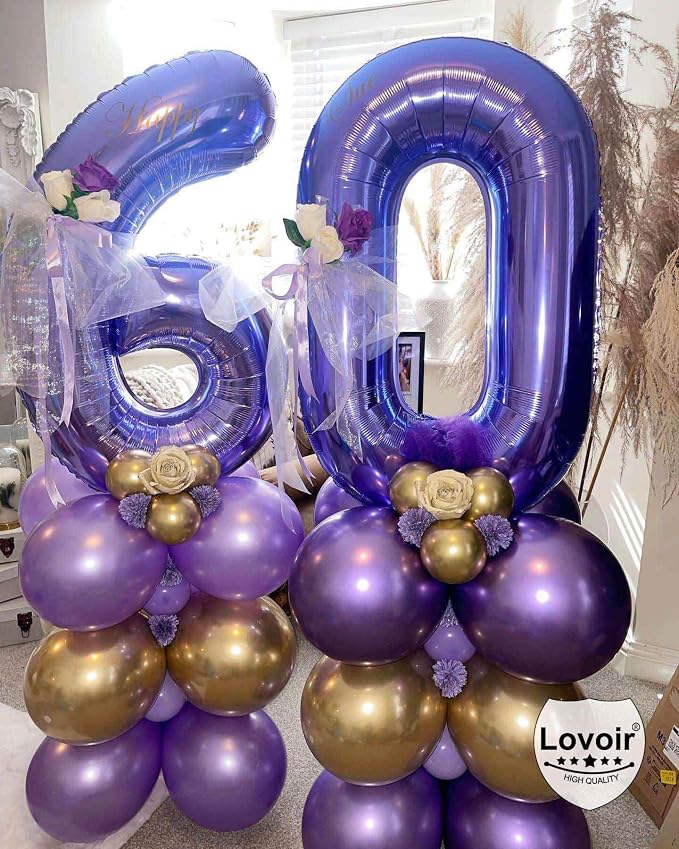 Purple 30 Number Balloons, 40 Inch Giant Number 30 Balloons Foil Mylar Helium - Image 7