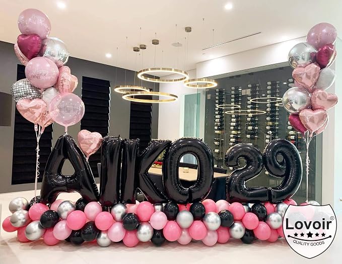Lovoir 40 Inch Large Black Letter A Balloons Big Size Jumbo Mylar Foil Helium - Image 5