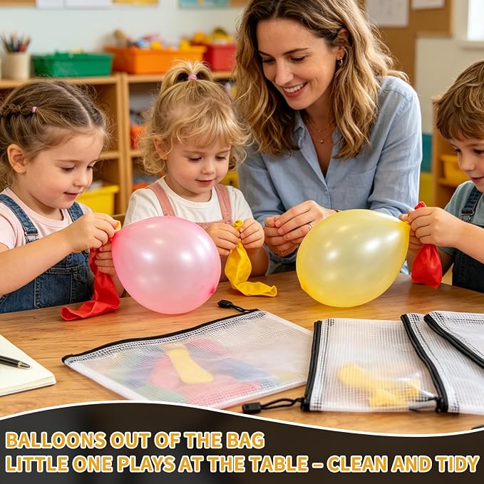 10 Packs Balloon Organizer Storage, Mesh Zipper Pouches, A4 13.39" × 9.45" - Image 7