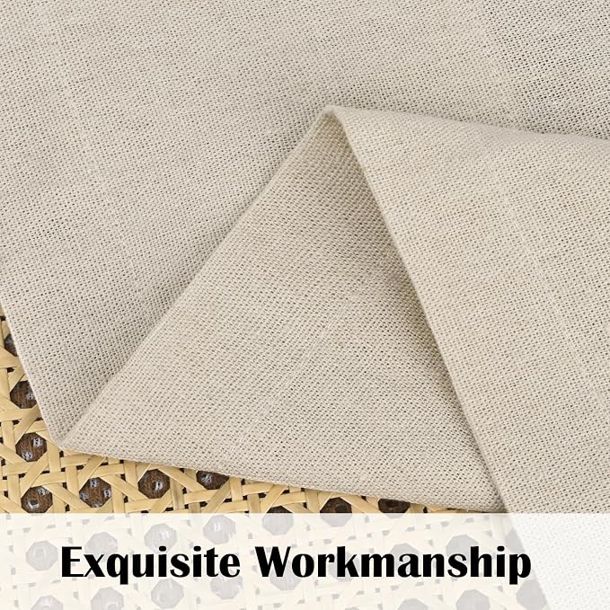 Boho Kitchen Curtains 36 Inch Length, Farmhouse Cotton Linen Tier Curtains - Image 5