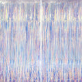Voircoloria 2 Pack Iridescent Foil Fringe Curtains, Holographic Tinsel by Voircoloria