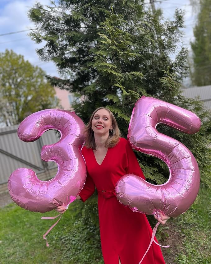 40 Inch Pink Number 5 Balloon Birthday Party Decorations - Image 9