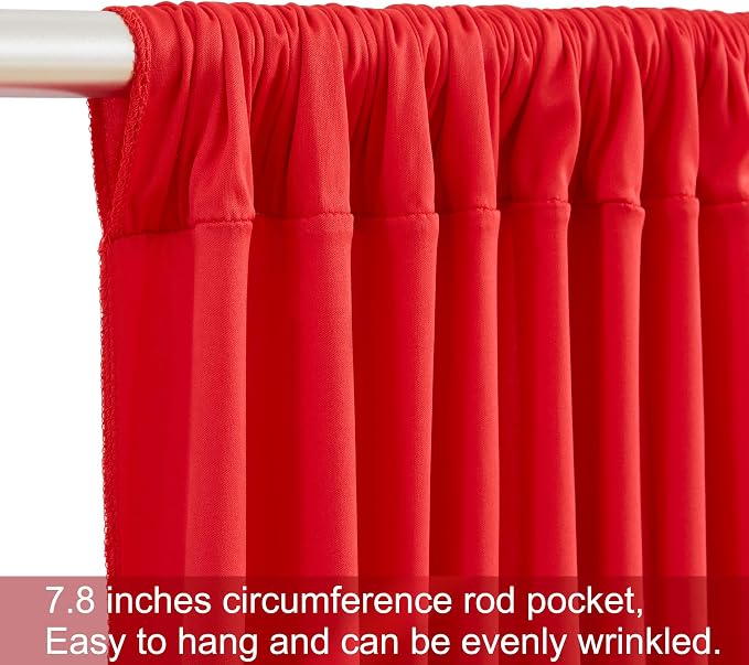 4 Panels Red Backdrop Curtains for Wedding Party Wrinkle Free Backdrops Curtain - Image 7