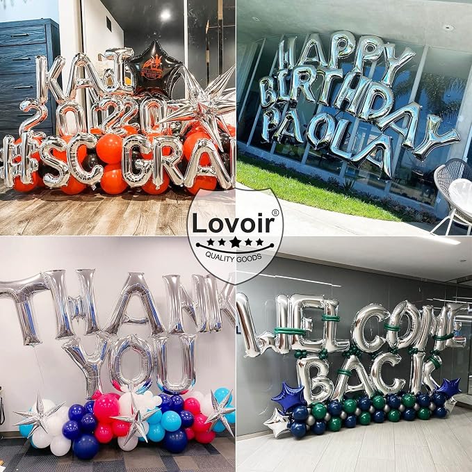 Lovoir 40 Inch Large Silver Letter U Balloons Big Size Jumbo Mylar Foil Helium - Image 5