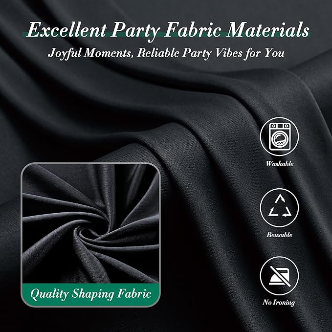 30 ft x 8 ft Black Backdrop Curtain - Image 7
