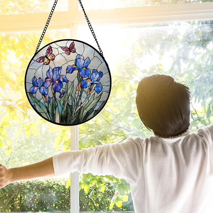 DASTOLL Stained Glass Window Hanging, and Mom 9.8 in - Image 2