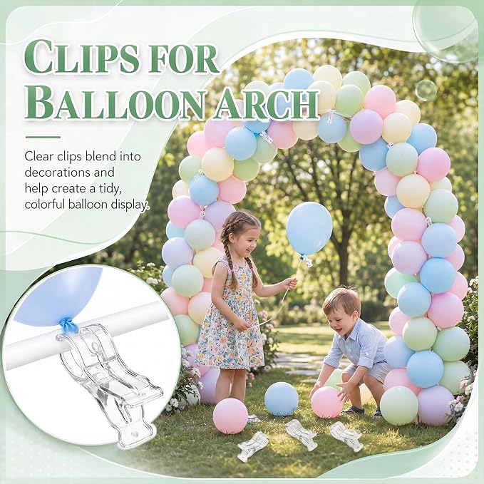 40 Pack Large Balloon Arch Clips Plastic Transparent Backdrop Spring Clamps 3.5 - Image 5