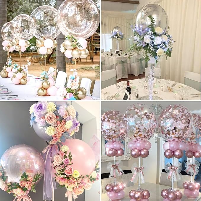 12 Pack Acrylic Balloon Stands for Table, Reusable Party Centerpiece Kits | 16 - Image 2