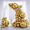 RUBFAC Gold Balloons Different Sizes Chrome Gold Balloon Arch Kit 129pcs | by RUBFAC