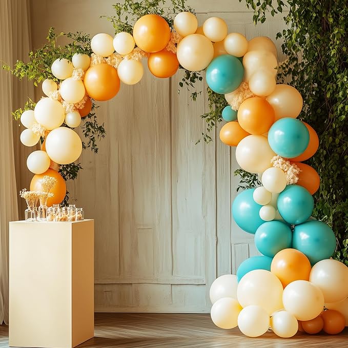 RUBFAC Teal Blue Balloons 129pcs Different Sizes 18 12 10 5 Inch | Latex - Image 4