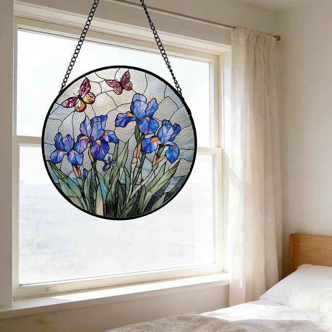 DASTOLL Stained Glass Window Hanging, and Mom 15x15 in - Image 6
