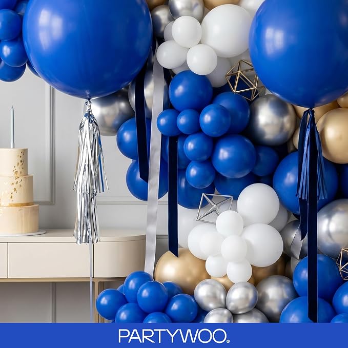 PartyWoo Royal Blue Balloons 145pcs Dark Blue Balloons Different Sizes | 18 12 - Image 8