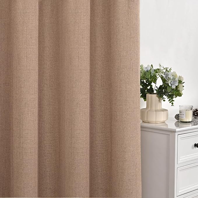 YoungsTex Mocha Brown Linen Curtains 95 Inch Length - Image 7