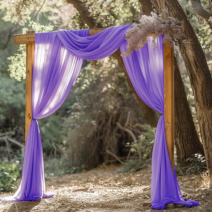 Wedding Arch Draping Fabric Backdrop 6 Panels, Lavender Purple | 28.7"x20FT - Image 5