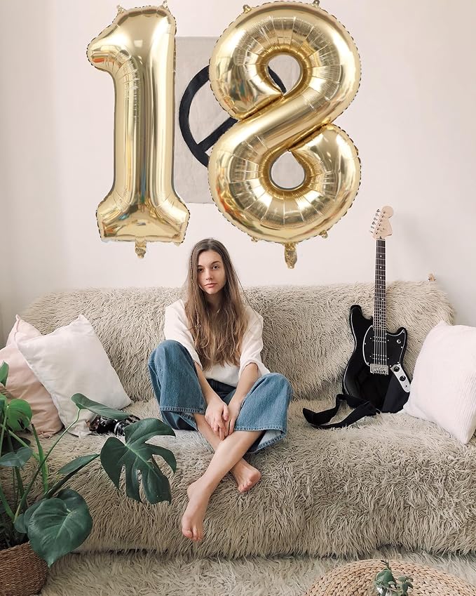 Light Gold 26 Number Balloon 40 Inch Giant Champagne Gold Birthday Numbers | 11 - Image 6