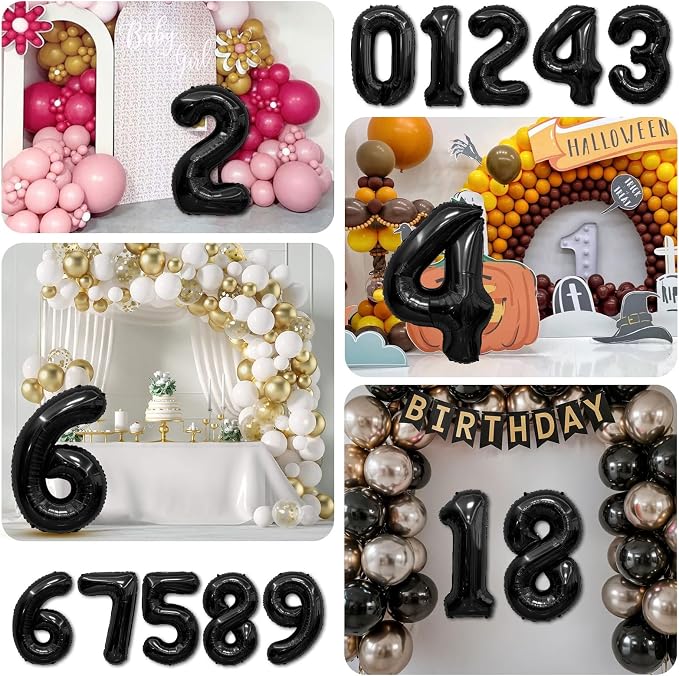 Black Number Balloons 21 Balloon Numbers 21th Number Balloon Foil Mylar Party - Image 7