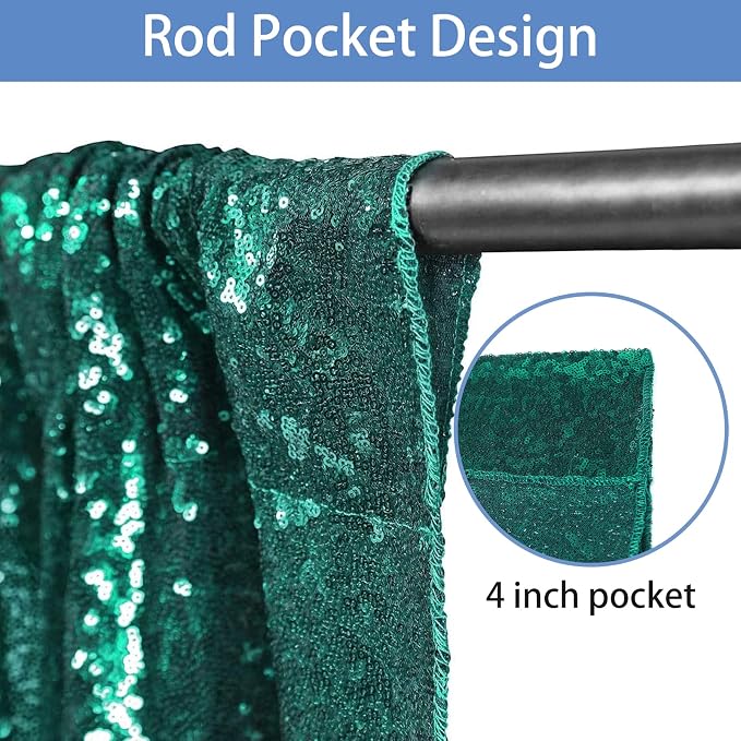 Hahuho Hunter Sequin Backdrop Curtain, Party Decoration（1 Panels, 4FT x 8FT - Image 4