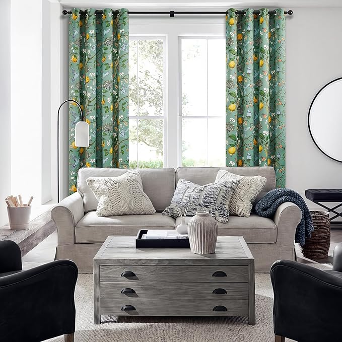 Topfinel 90 Inches Long Curtains, Whimsical Woodland Leaf Jungle Forest Flower - Image 5