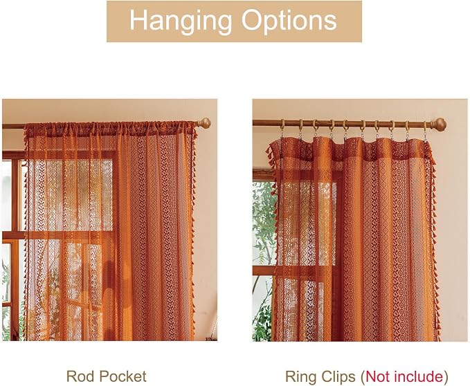 Sutuo Home Lace Boho Curtains 2 Panels - Image 6