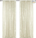 Sugargirl Champagne Sequin Backdrop Curtain 2 Panels 2FTx8FT Glitter Champagne by Sugargirl