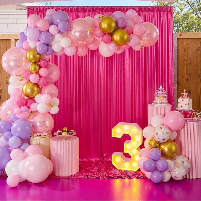 30x10ft Shimmer Hot Pink Sequin Backdrop Curtain - Image 9