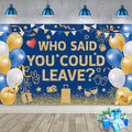 Blue Gold Who Said You Could Leave Backdrop Banner Photography Background by SMENGGIL
