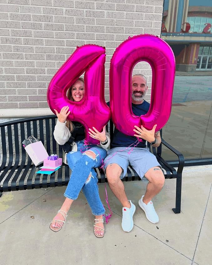 1 Balloon - Hot Pink Birthday Number Balloons, 40 Inch Party Decorations | Hot - Image 9