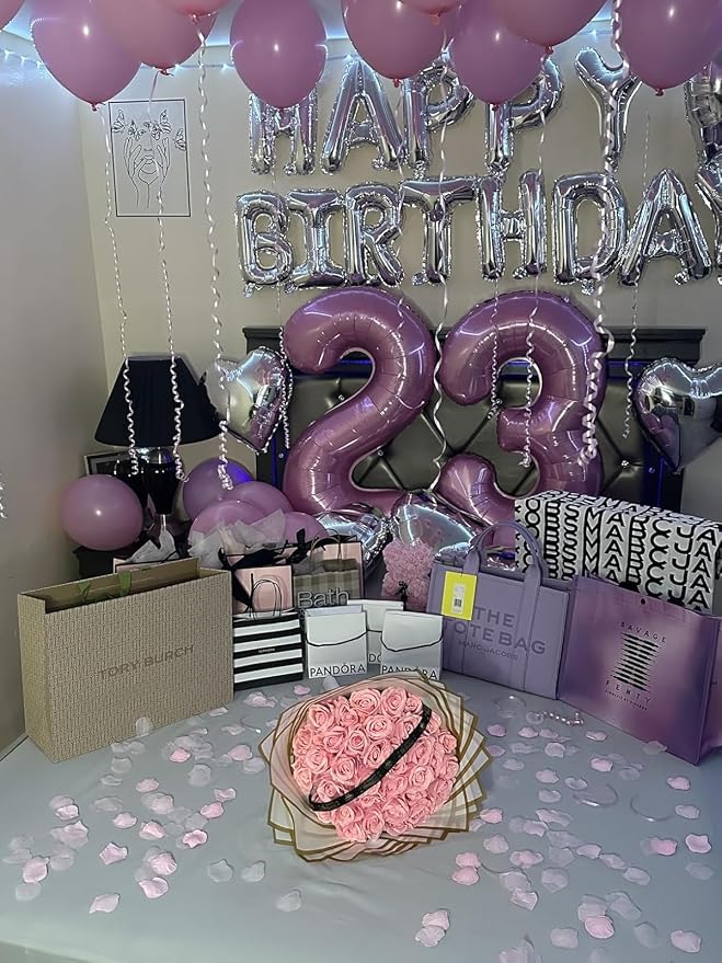 40 Inch Pink Number 5 Balloon Birthday Party Decorations - Image 4