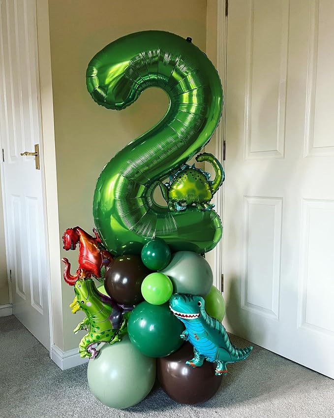 Green Number 2 Balloon 40 Inch, 2nd Birthday Party Decorations Men Women | Foil - Image 2