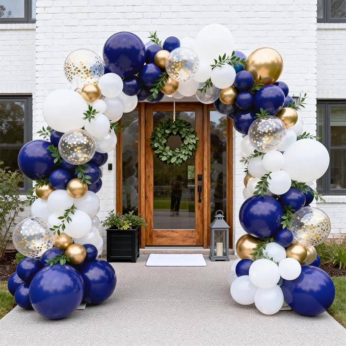 Blue and Gold Balloons, 12 Inch | Latex Balloons - Image 7