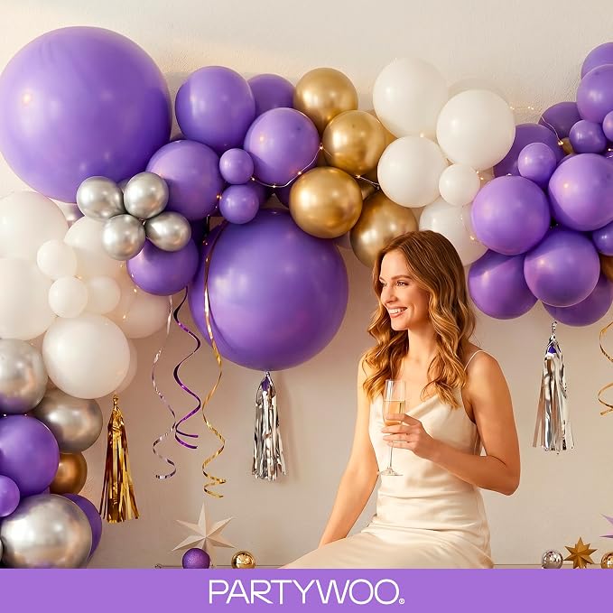 PartyWoo Purple Balloons 85pcs Different Sizes of 18 12 10 5 Inch | Balloons - Image 9