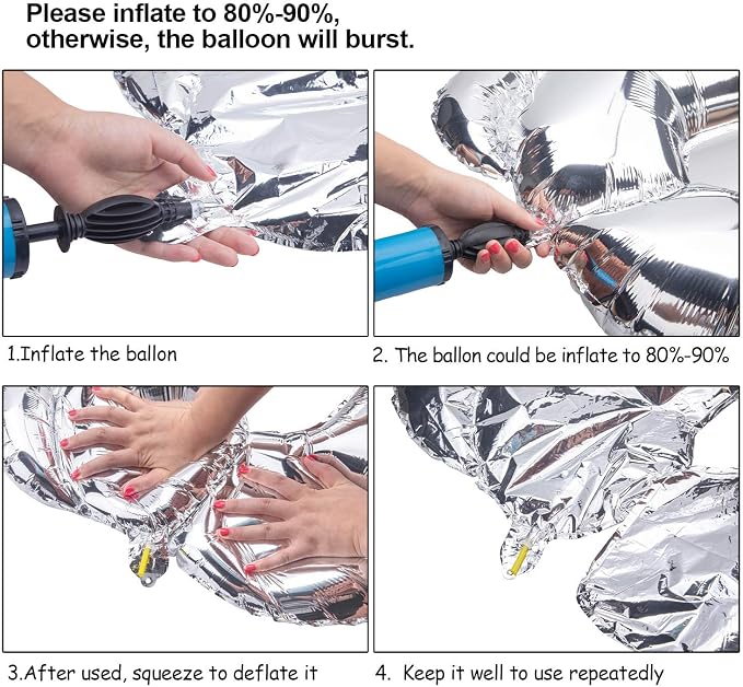 Single Aluminum Hanging Foil Film Silver Letter Balloons E 40 Inch | - Image 2