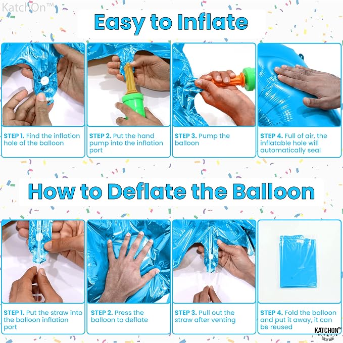 KatchOn, Number 2 Balloon, 40 Inch Blue Foil Number Balloon - Image 3