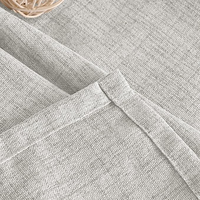 YoungsTex Light Grey Linen Curtains 63 Inches Length - Image 7