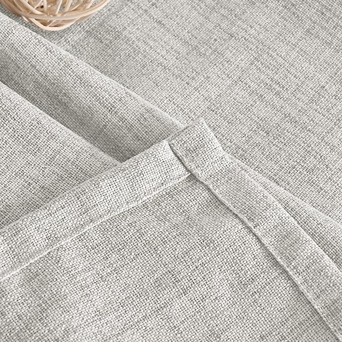 YoungsTex Light Grey Linen Curtains 48 Inch Length, Short Light Filtering - Image 8