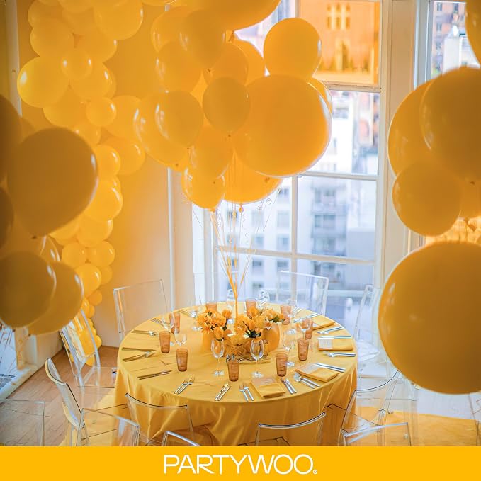 PartyWoo Mustard Yellow fall Balloons 140pcs Different Sizes | 18 12 10 5 Inch - Image 8