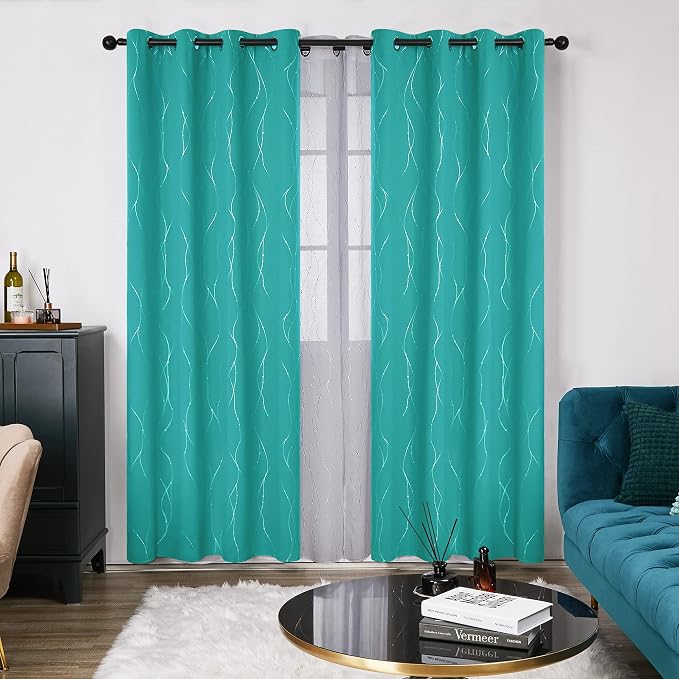 Deconovo Living Room Curtains 108 Inch Long, Thermal Insulated, Room Darkening - Image 2