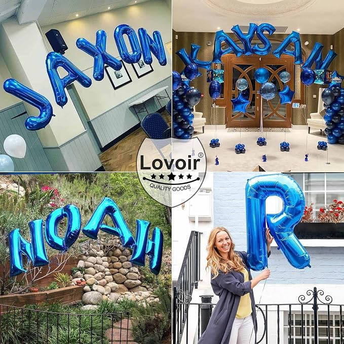 Lovoir 40 Inch Large Blue Letter U Balloons Big Size Jumbo Mylar Foil Helium - Image 6