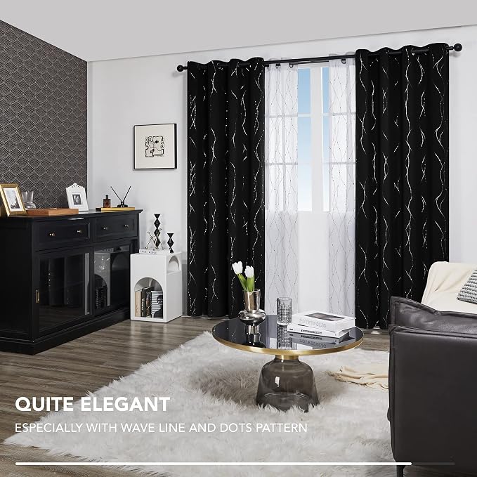 Deconovo Living Room Curtains 108 Inch Long, Thermal Insulated, Room Darkening - Image 5