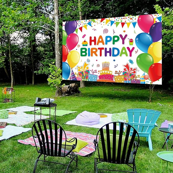 Happy Birthday Backdrop Banner Colorful Birthday Decorations Large Yard Sign - Image 5