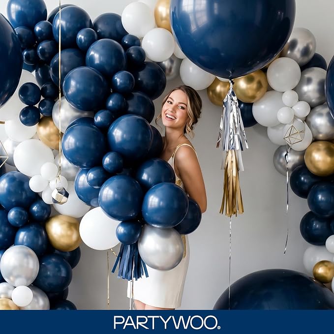 PartyWoo Navy Blue Balloons 127pcs Dark Blue Color 36 18 12 10 5 Inch | 36 18 - Image 9