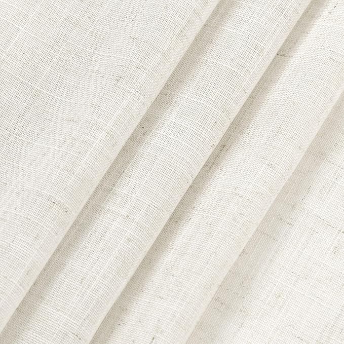Cream Semi Sheer Linen Curtains 72 inch Length - Image 7