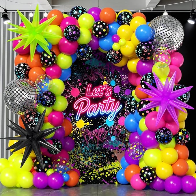 200Pcs Neon Balloons Garland Arch Kit by Unknown