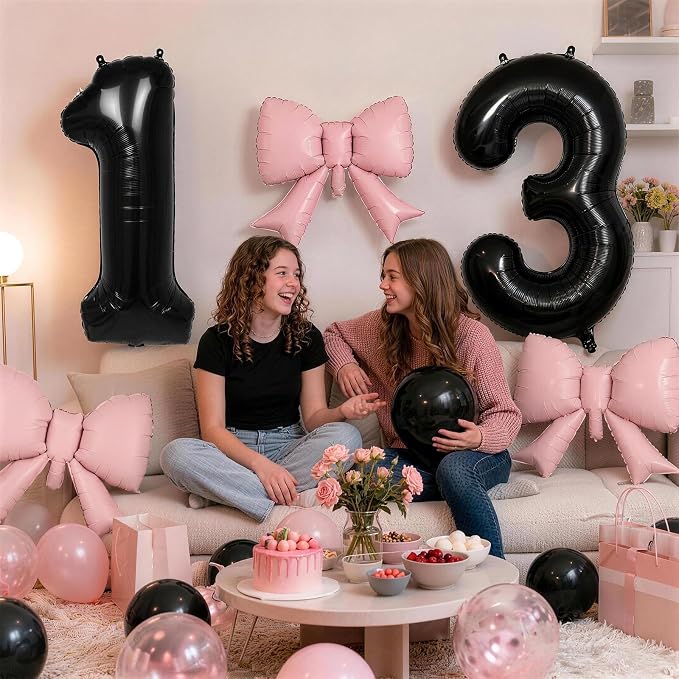 40 Inch Black Number 8 Balloons - Image 7