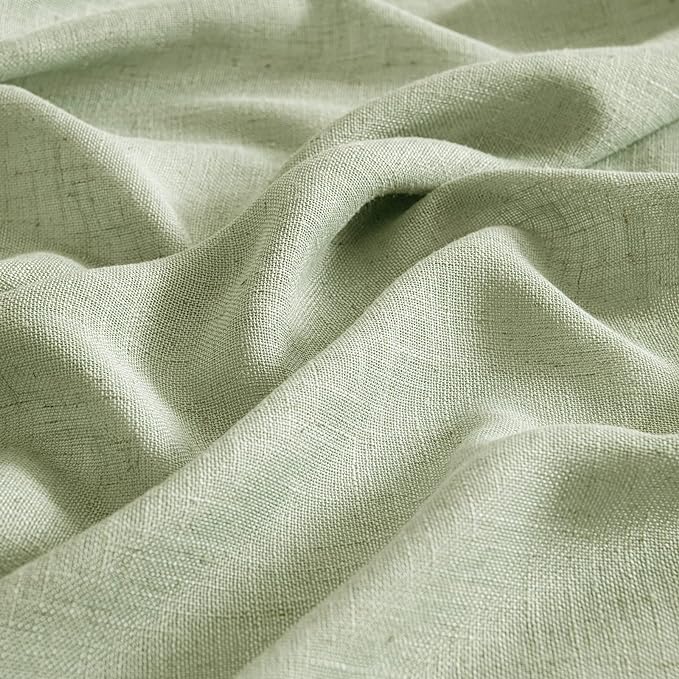 MIULEE Sage Green Linen Curtains 37x84 Inch Length - Image 4